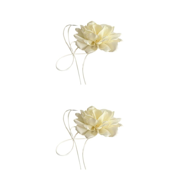 1/2/3/5 Personlig Vintage Stor Flower Choker För Kvinnor off white 2Set