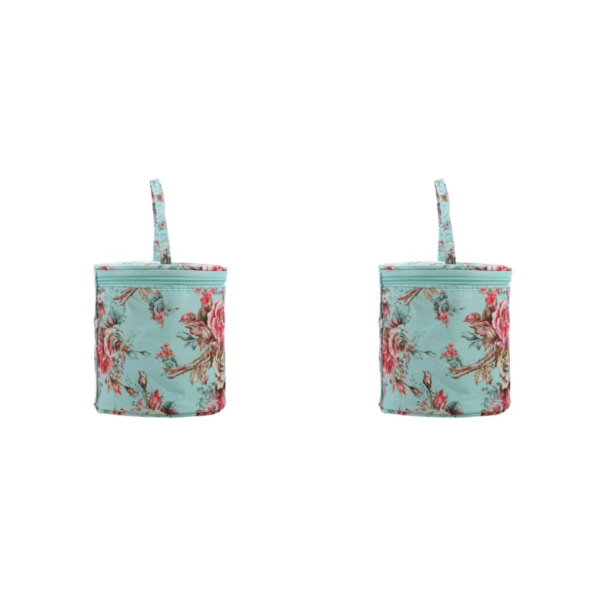 1/2 Resegarn Förvaringsväska Tote Small Holder Case Present för Flower 14 x 15cm 2Set