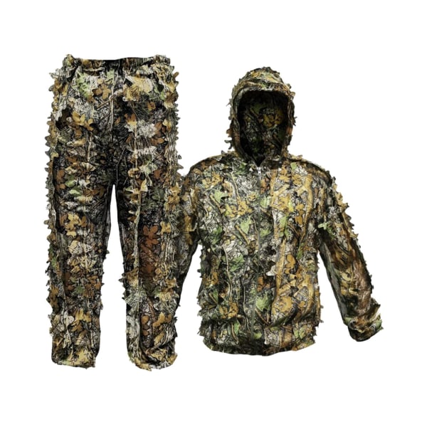 Woodland Camouflage Ghillie Suit Huvjacka och byxor Set
