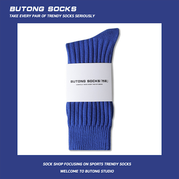 3 par kvinnor strumpor höst vinter andas tyg mjuk textur royal blue
