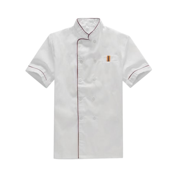 Kockkläder i polyester Mjuka och andas för komfort unisex white（short sleeve） 4XL