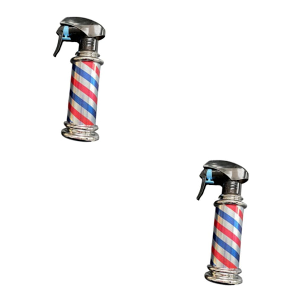 1/2 Multifunktionell Barber Spray Flaska Retro Stripes för Salong Grey 200ml 2Set