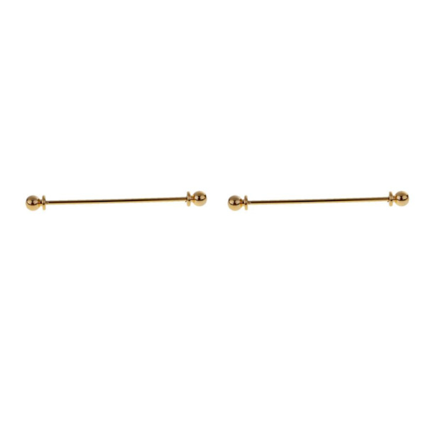 1/2/5 mäns runda huvudskjorta Krage Clip Bar Pin Clip Tie Brosch Gold 65 x 6mm 2Set