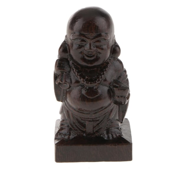 1/2/3/5 Trä Buddha Staty Staty Indien Staty Craft Ornament Happy Monk 1Set