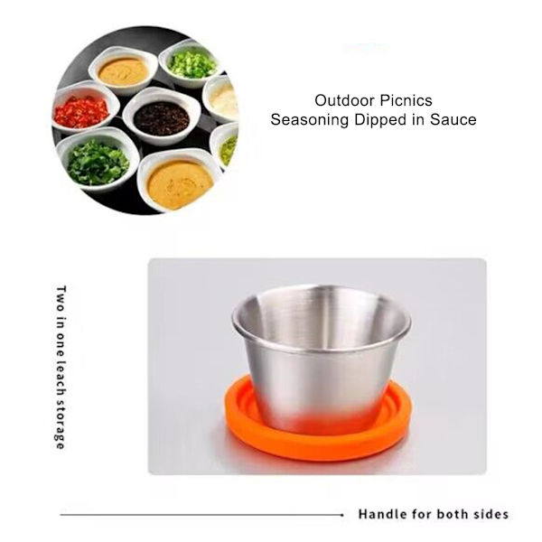 1/2/3/5 Wide Steel Cup Dressing Container Seal Salladsdressing purple lid 5PCS