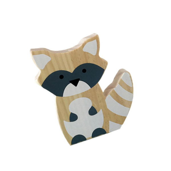 1/2/3 Trä För Fox Ornaments Dekor Väggkonst Dekoration Dark Grey 12x15cm 2Set