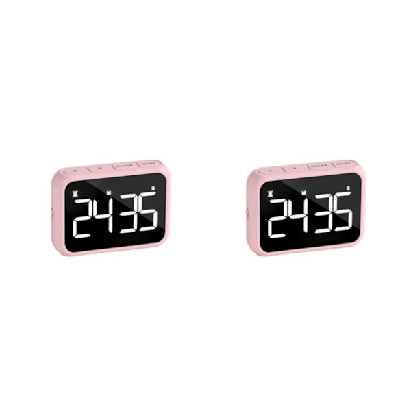 1/2/3/5 ABS Justerbar Volym Väckarklocka Med Radio - LED Stor pink 501 2PCS