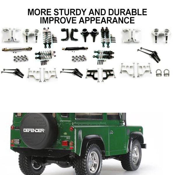 RCGOFOLLOW främre bakre portalaxel DIY Kit CNC bearbetad Rc fram Silver