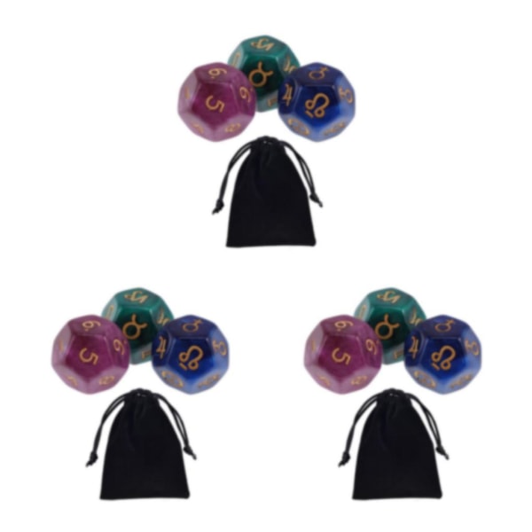 1/2/3/5 3st Akryl Astrologiska Tärningar Konstellationstärningar för Style C 3Set