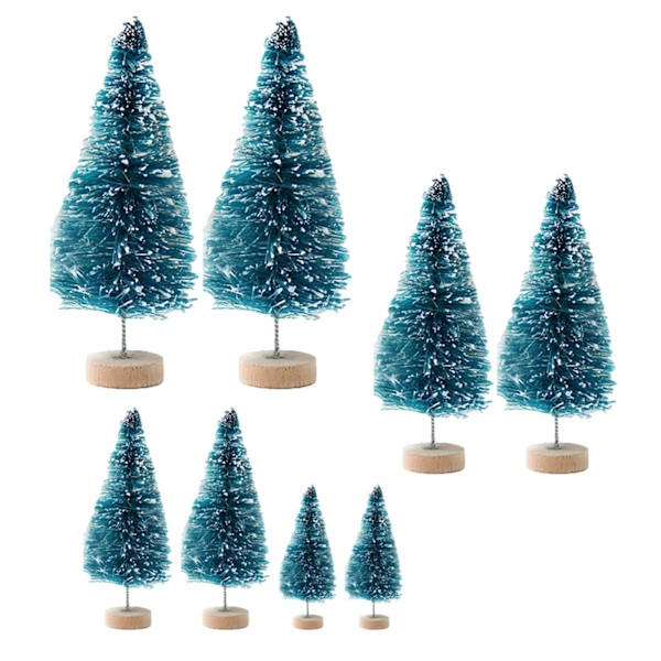1/2/3 8x Desktop Miniatyr Pine Tree Ornament för skrivbord Blue 1 Pc