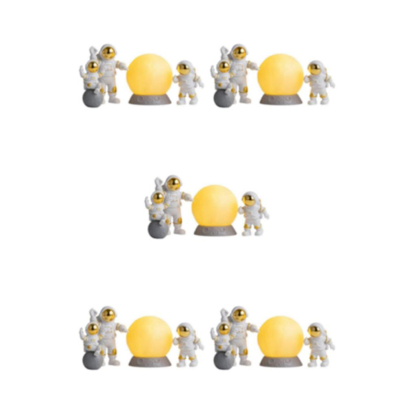 1/2/3/5 4st Astronautfigurer Set Heminredning Söt Sstronaut Gold Yellow 5Set