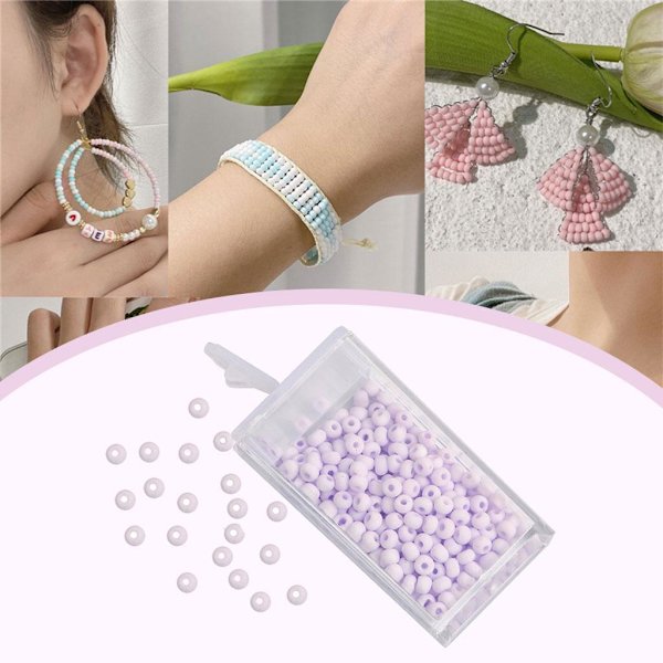 1/2/3/5 Beads DIY Smycken Retro Craft Kit Etniskt för hantverksmärke purple 3mm 1Set