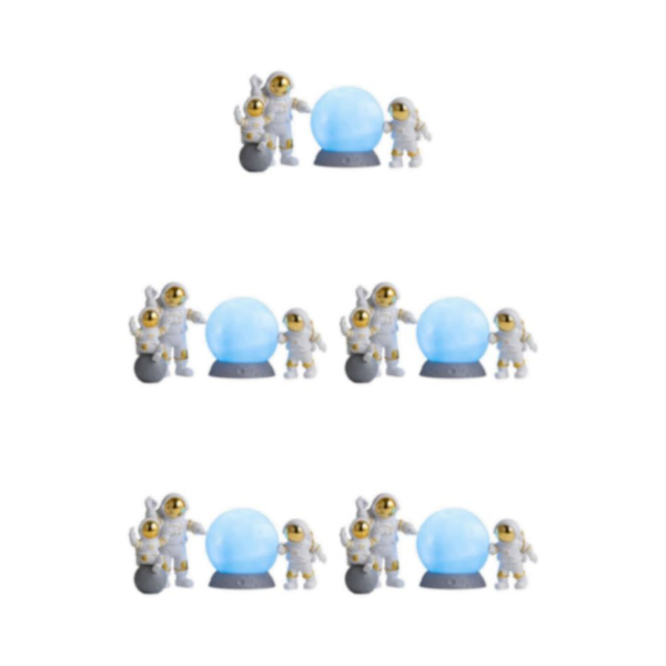 1/2/3/5 4st Astronautfigurer Set Heminredning Söt Sstronaut Gold Blue 5Set