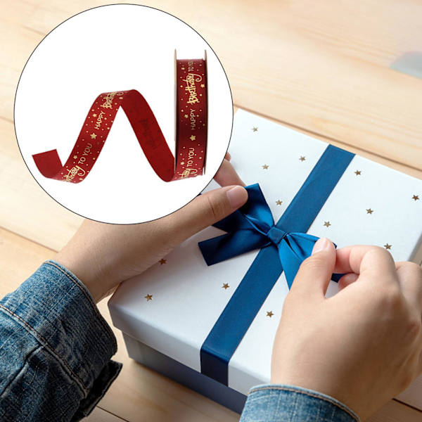 1/2/3/5 Grattis på födelsedagen band DIY presentförpackning för tårta box Red 20Yard 1.5cm 5Set