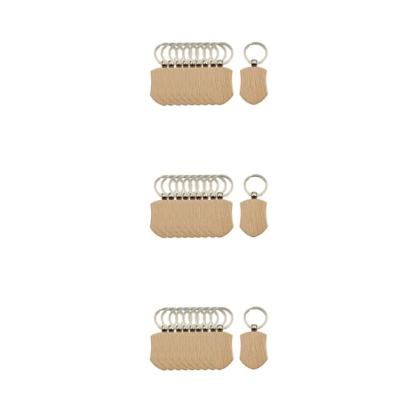 1/2/3/5 10 st Blanks Tränyckelring DIY-nyckelringar Nyckelring Style B 32x43mm 10 Pcs 3Set