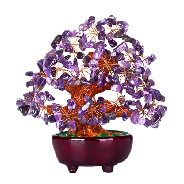 1/2 Mini Crystal Money Tree Bonsai Style Feng Shui Tree Home 1 Pc