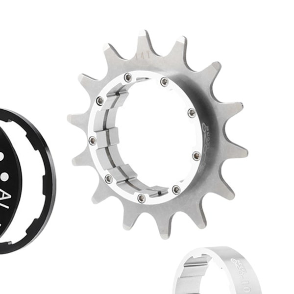 1/2/3/5 14T Single Speed ​​Svänghjul Adapter Kassett distanser silver 14T 1 Pc