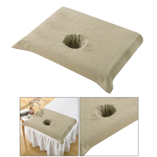 1/2/3/5 Cotton SPA Halvt cover Skönhetssalong Säng Ansiktshål Khaki 50x70cm 1Set