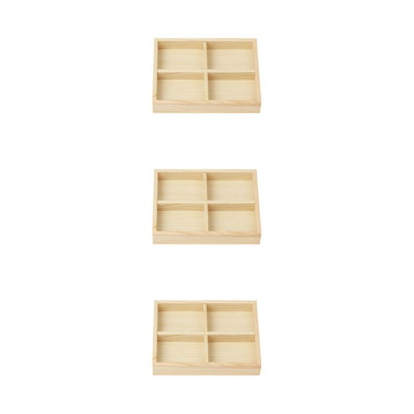1/3/5 Smycken Display Fack Case Pärlor Hållare Ädelstensarmband 4 grids 7.87x5.91x1.38 Inch 3Set