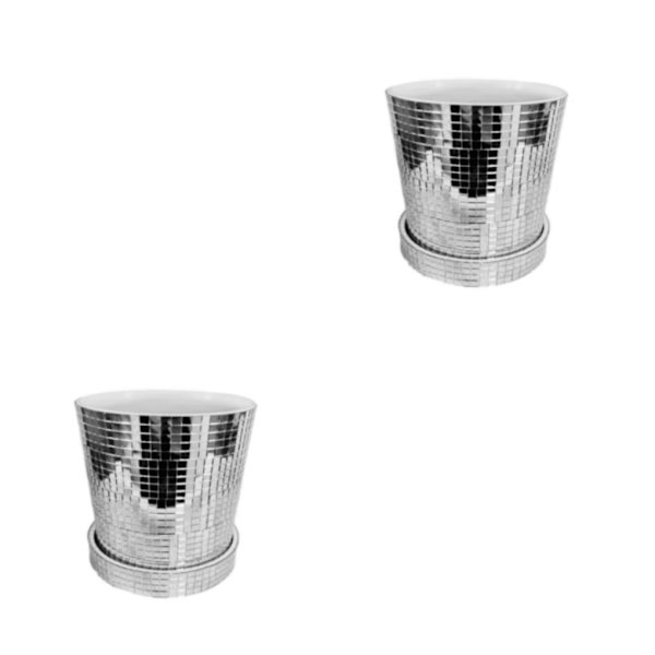 1/2/3 glasspegel lysande keramisk planteringskruka Daglig dekoration 12.8cm 2PCS