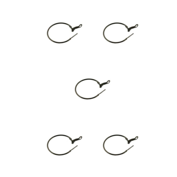 1/2/3/5 20 st 30 mm rund bågeögla, framställning av örhängen Metallic Black 5Set