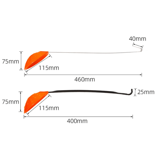 1/2 Vinterfiske Ice Scooper Slush Skimmer Slitstark PP-sked black and orange red 1 Pc