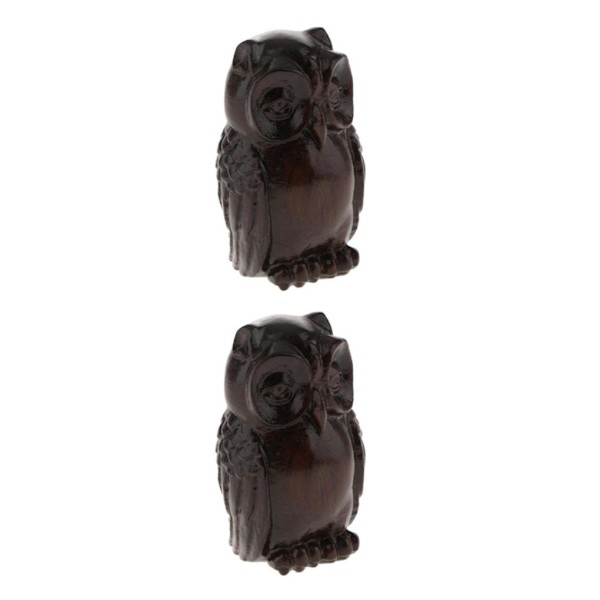 1/2/3/5 Trä Buddha Staty Staty Indien Staty Craft Ornament Owl 2Set