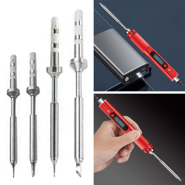 1/5 mini lödkolv för intelligent underhållshushåll 4 Soldering Iron Tip 1 Pc