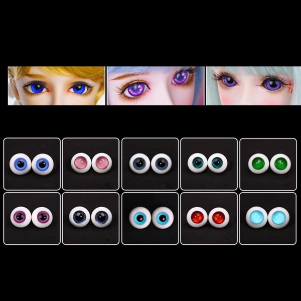 1/2/3/5 2x Doll Eyes Wiggle Eyes för Halloween rekvisita Skulptur White diameter 6mm 1Set