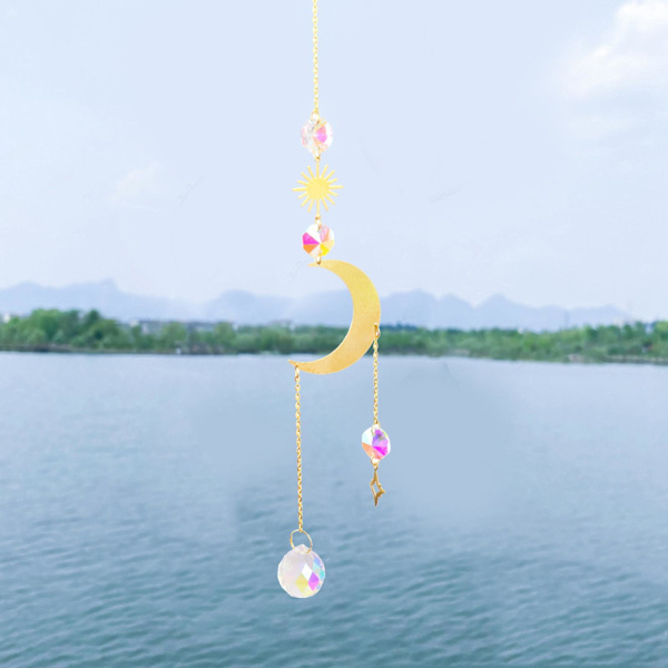 1/2/3/5 Crystal Balkong Fönsterhängande Dekor Vägg Rainbow Maker Model 5 40cm 1Set