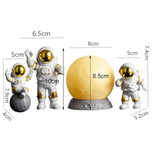 1/2/3/5 4st Astronautfigurer Set Heminredning Söt Sstronaut Gold Yellow 1Set