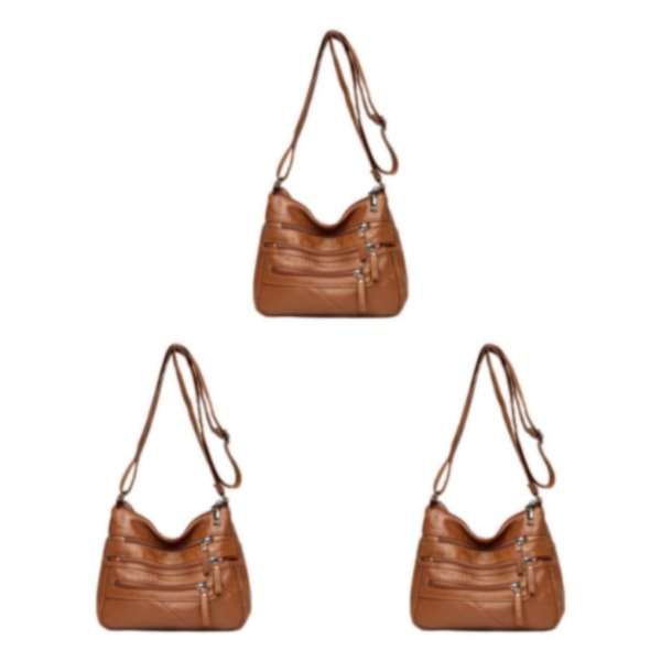 1/2/3/5 Stor Snygg Dam För Cross Body Bag Messenger med Brown 3PCS