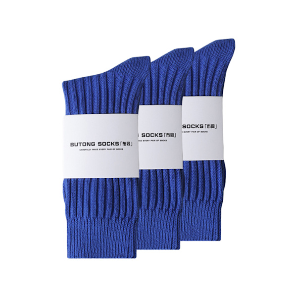 3 par kvinnor strumpor höst vinter andas tyg mjuk textur royal blue