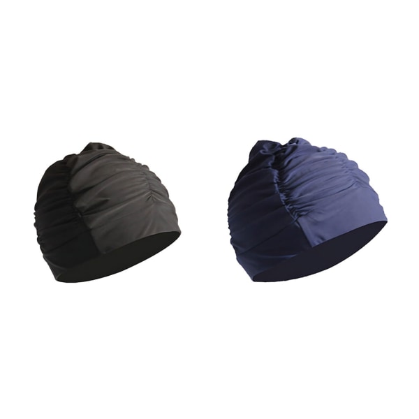 Andningsbar poolhatt - Mjuk och bekväm elastisk cap navy blue