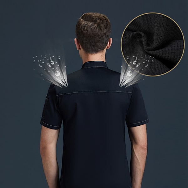 1/2/3 Svart Lätt att rengöra Chef Coat Button Chef Uniformer För black xxl 1Set