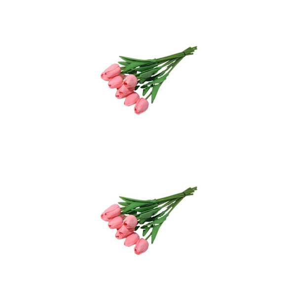 1/2/3 10påse Simulerade tulpaner Ljusa och charmiga blommor för pink 2PCS