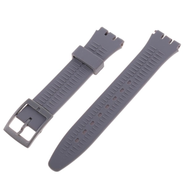 1/2/3/5 17mm silikongummiband Vattentäta klockarmband Grey 5Set