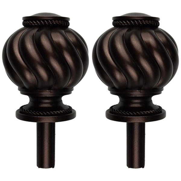 1/2/5 2 delar gardinstångsslut 3/4 tums ersättning för rummet dark brown 2 pcs 1 Pc