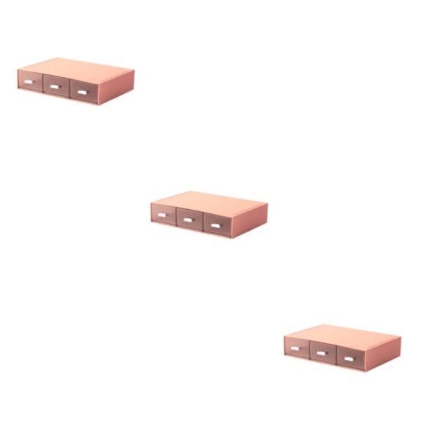 1/2/3/5 förvaringslåda för stapelbar låda i plast - organiserad förvaring pink 3 drawer 3PCS