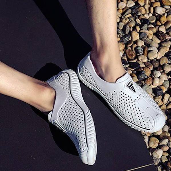 Andas Herr Tofflor Hollow Beach Shoes Mode Sandal White 42