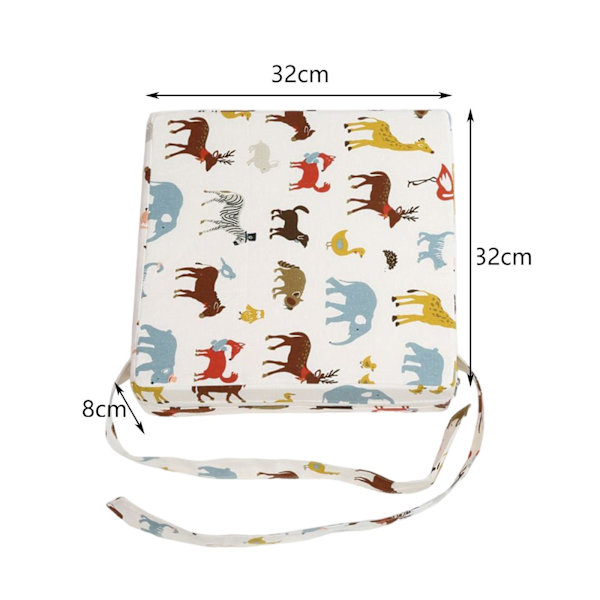 1/2/3/5 Bärbar lätt matstolsdyna för baby Animal White 1 Pc