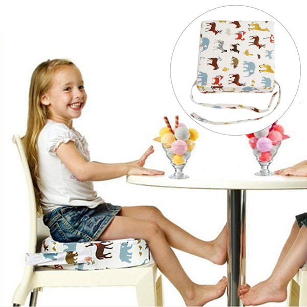 1/2/3/5 Bärbar lätt matstolsdyna för baby Animal White 1 Pc