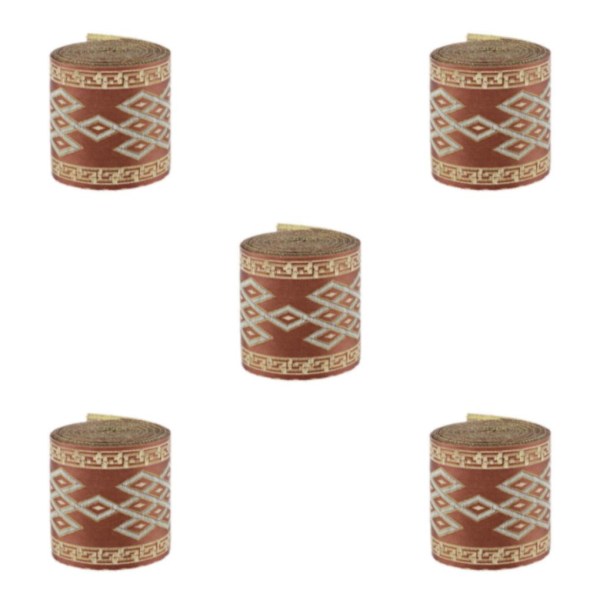 1/2/3/5 5 meter/ 5,5 Yds Jacquard Trim Wide Woven Border Ribbon Red Brown 6cm x 5M 5Set