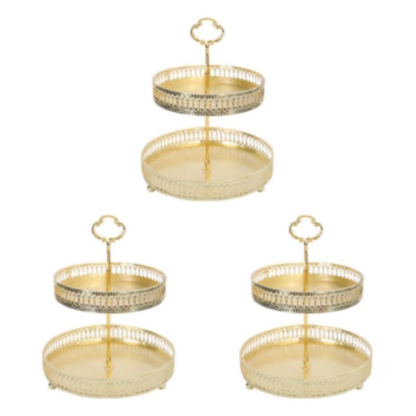 1/2/3 Nordic Texture Förvaringsbricka Dubbel Frukt Snack Förvaring Stripe Height 25cm 3Set
