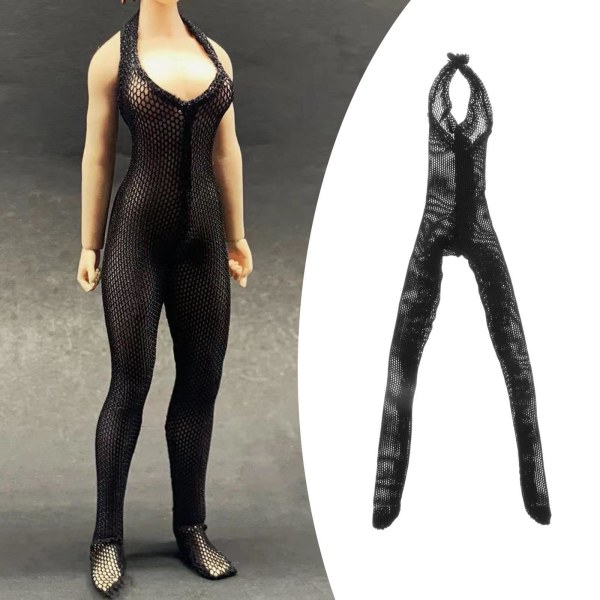 1/2/3 1:12 Jumpsuit Kläder för kvinnor för HT Action Figure Kläder Black 13.6cm 1Set