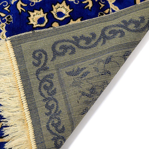 Muslimsk bönematta Eid Broderi Gobeläng Matta Halkfri matta Blue 110x70cm