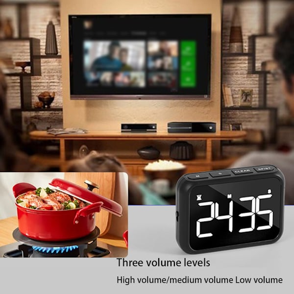 1/2/3/5 ABS Justerbar Volym Väckarklocka Med Radio - LED Stor black alarmFY502 1 Pc