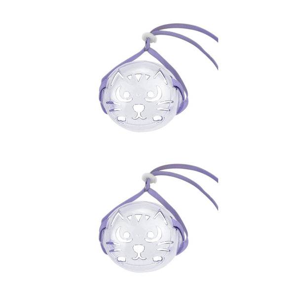 1/2 set Mesh andningsbart kattmunkorg Bekväm säkerhet purple M 2PCS