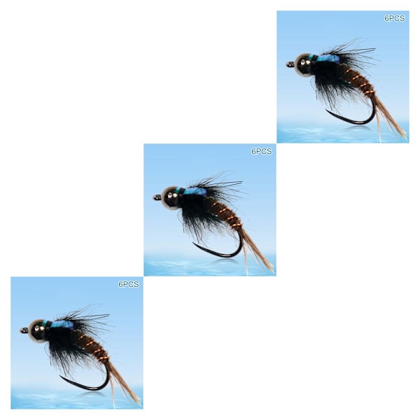 1/2/3/5 6 st 8 1012 flugfiskeflugor Premium Tungsten Bead Head 8# hook 6 pcs 3PCS