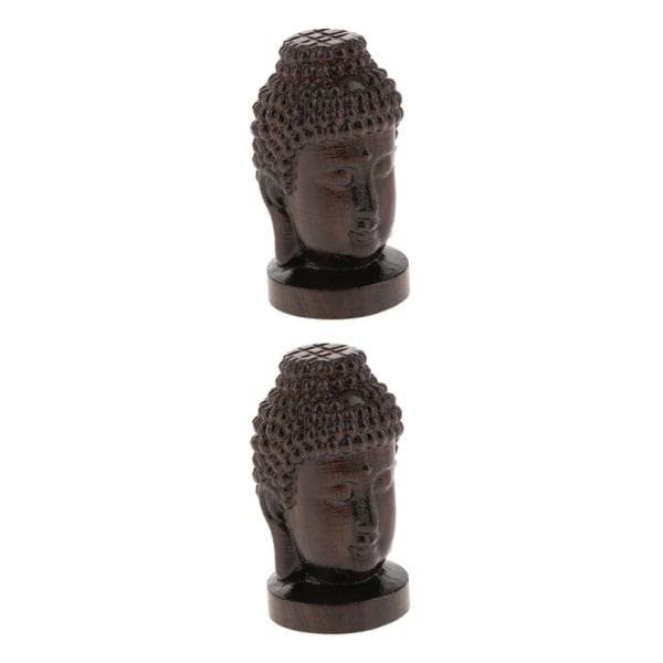 1/2/3/5 Trä Buddha Staty Staty Indien Staty Craft Ornament Buddha Head 2Set
